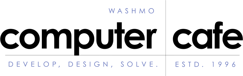 WashMo Computer Cafe. Develop, Design, Solve. Est. 1996